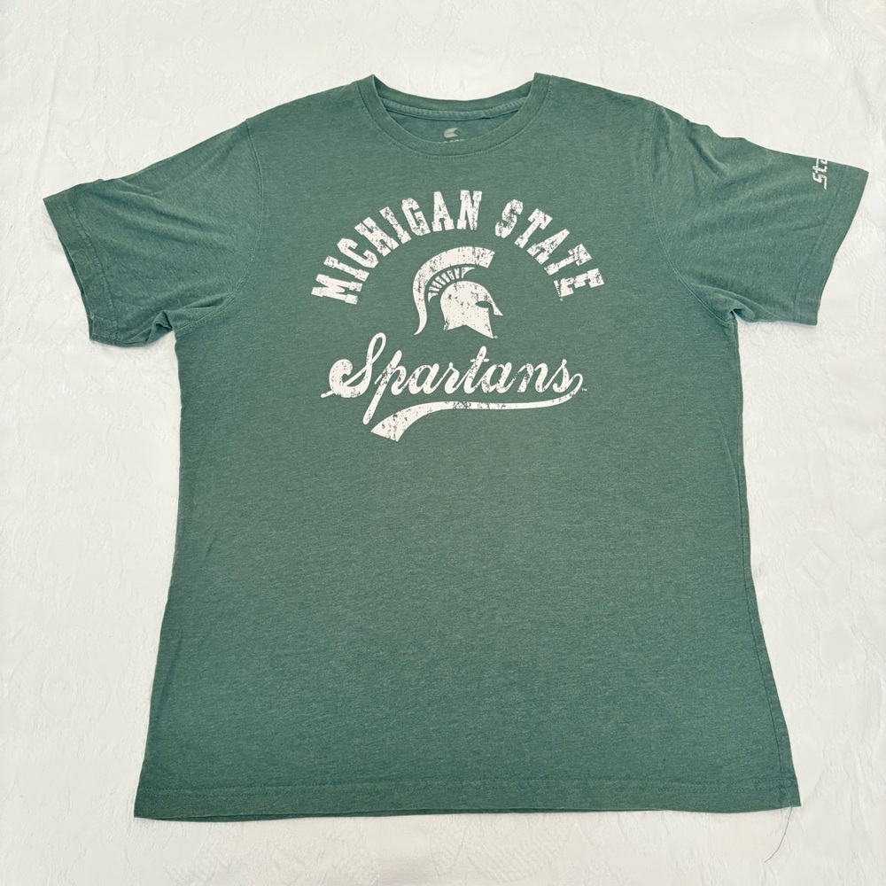 Colosseum Michigan State Spartans T-Shirt Graphic Tee College Green Mens Large